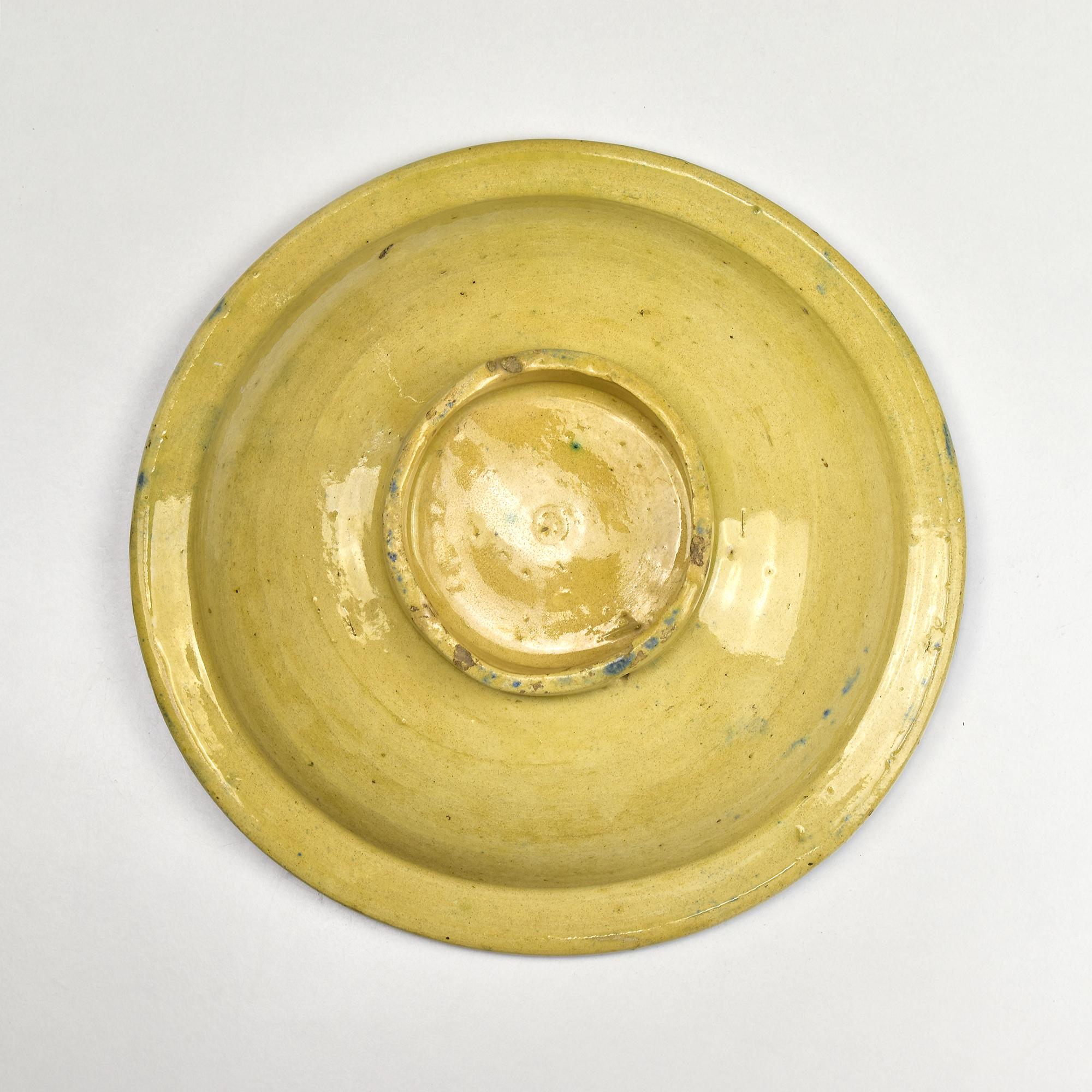 19th Century Moroccan Cobalt Blue Glazed Footed Ceramic Bowl from Fez For Sale 5