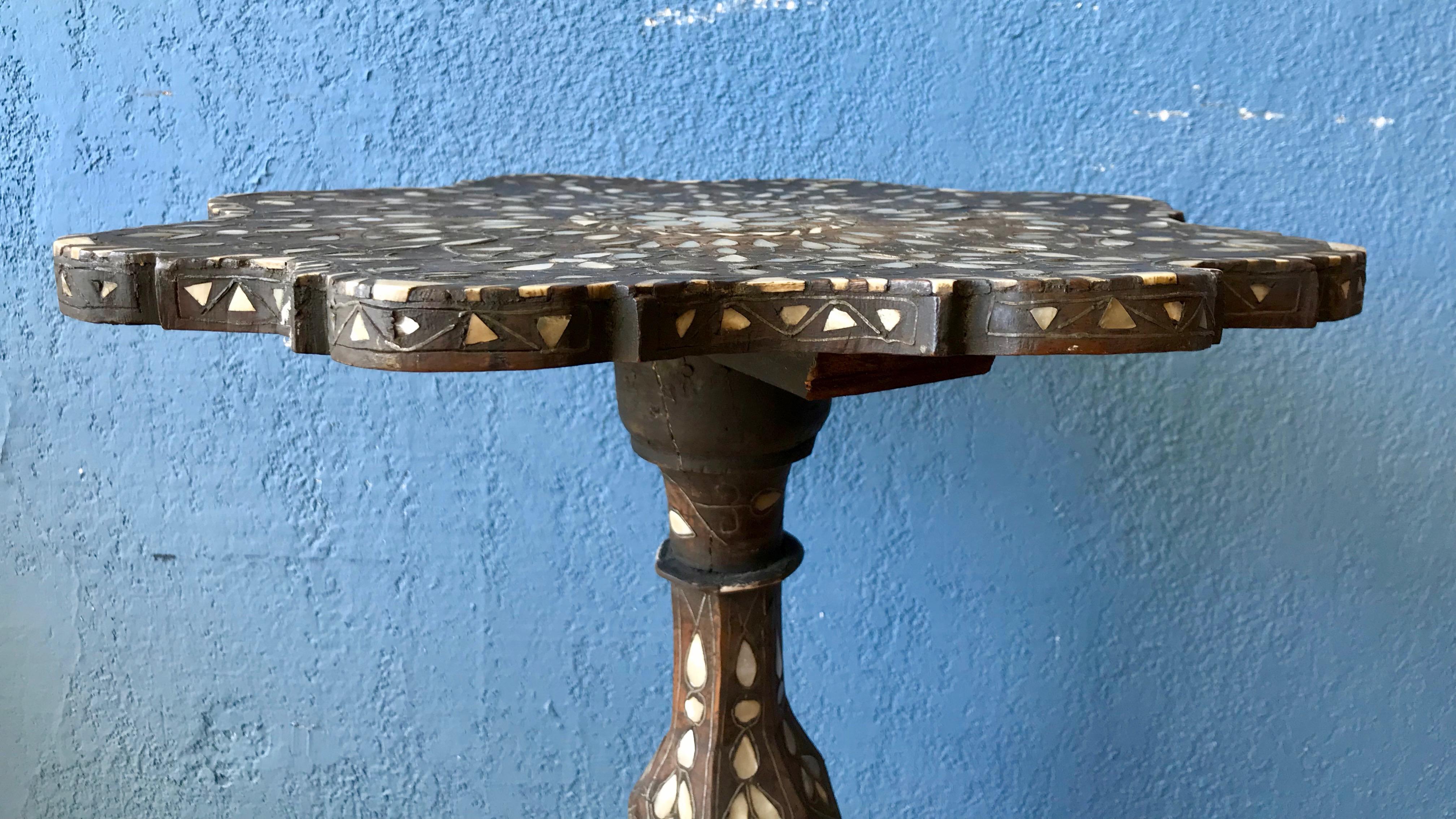 19TH Century Moroccan Inlaid Tea Table 14