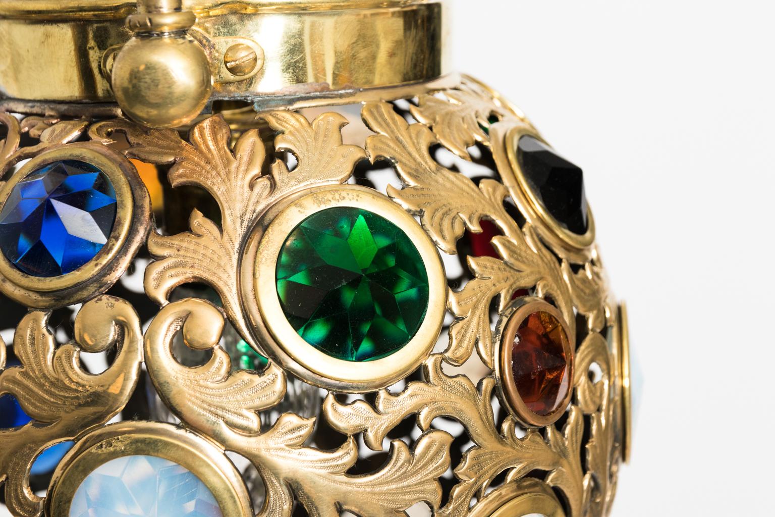 Brass 19th Century Moroccan Jewelled Hall Lantern