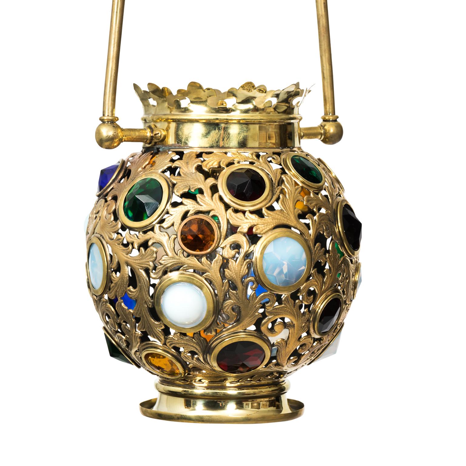 19th Century Moroccan Jewelled Hall Lantern