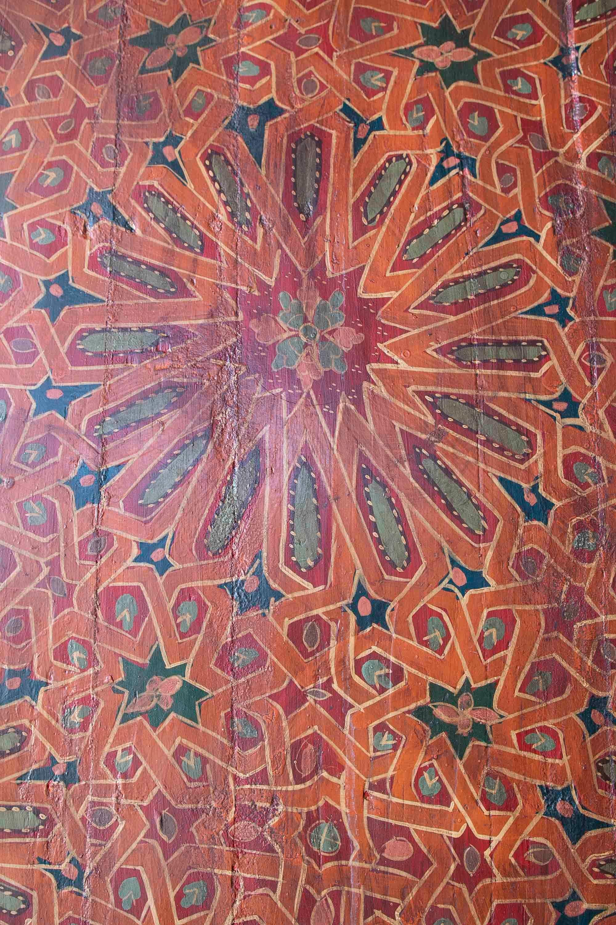 19th Century Moroccan Pair of Polychrome Doors with Original Iron Fittings 5