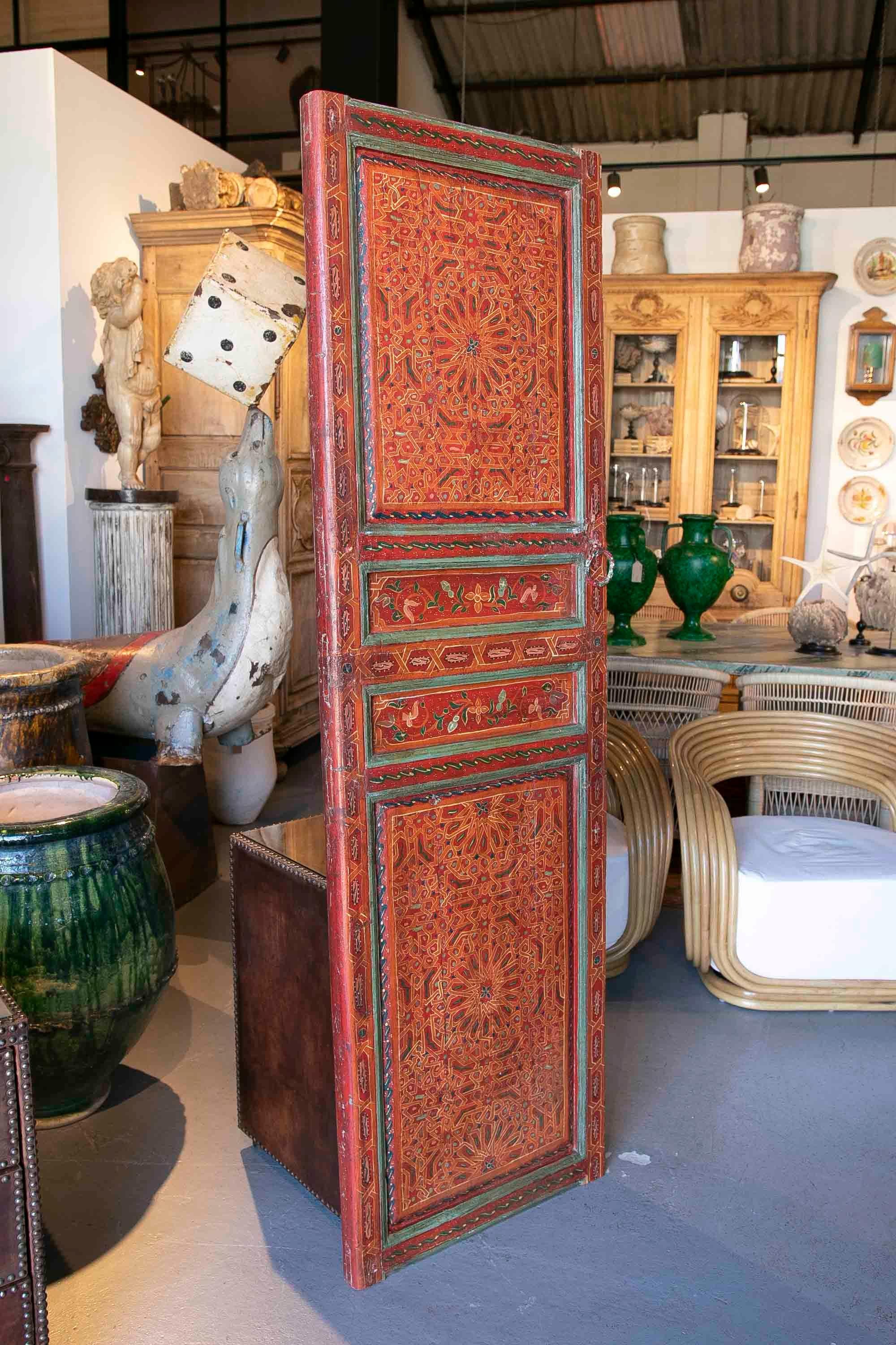 19th Century Moroccan Pair of Polychrome Doors with Original Iron Fittings

The dimensions are for each door leaf.