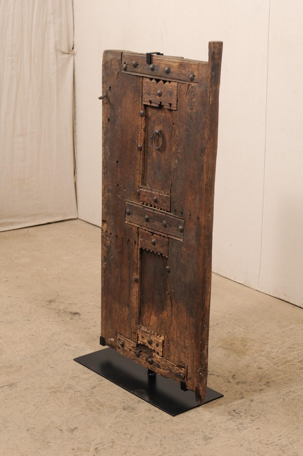 19th Century Moroccan Rustic Door On Stand In Good Condition For Sale In Atlanta, GA