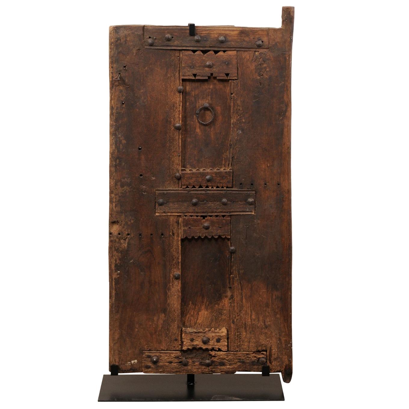 19th Century Moroccan Rustic Door On Stand