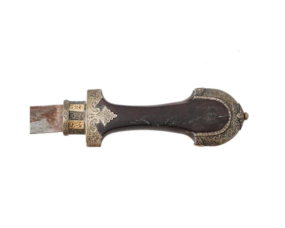 19Th Century Moroccan Silver Gold Berber Jambiya Dagger 1