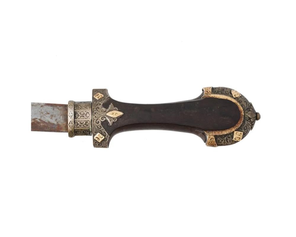 19Th Century Moroccan Silver Gold Berber Jambiya Dagger 2