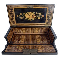 19th Century Mosaic Inlaid Marquetry Jewelry Box Sorrento Napoli, C1880