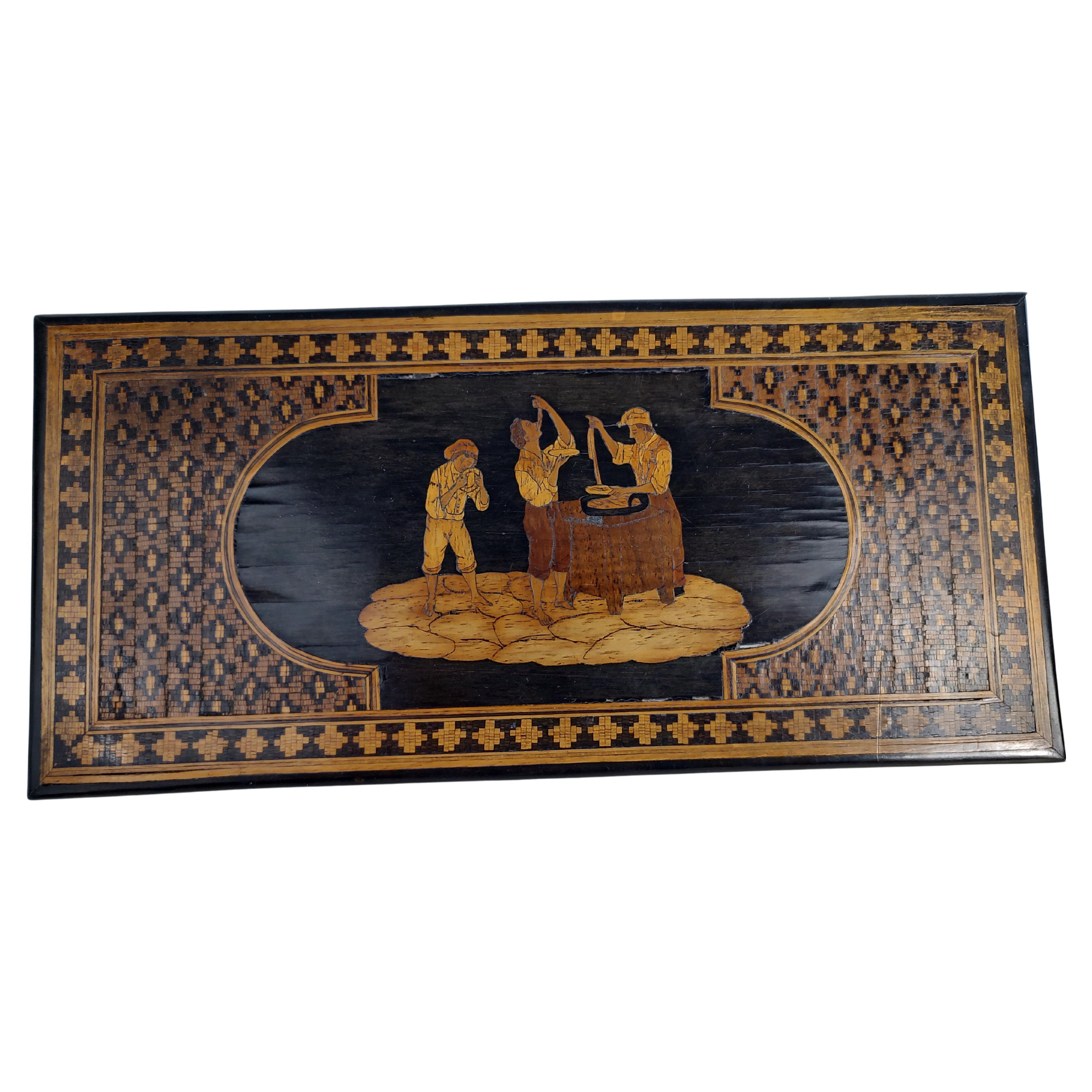Joyero de marquetería con incrustaciones de mosaico del siglo XIX Sorrento Napoli, C1880 Barroco en venta