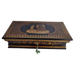 19th Century Mosaic Inlaid Marquetry Jewelry Box Sorrento Napoli, C1880
