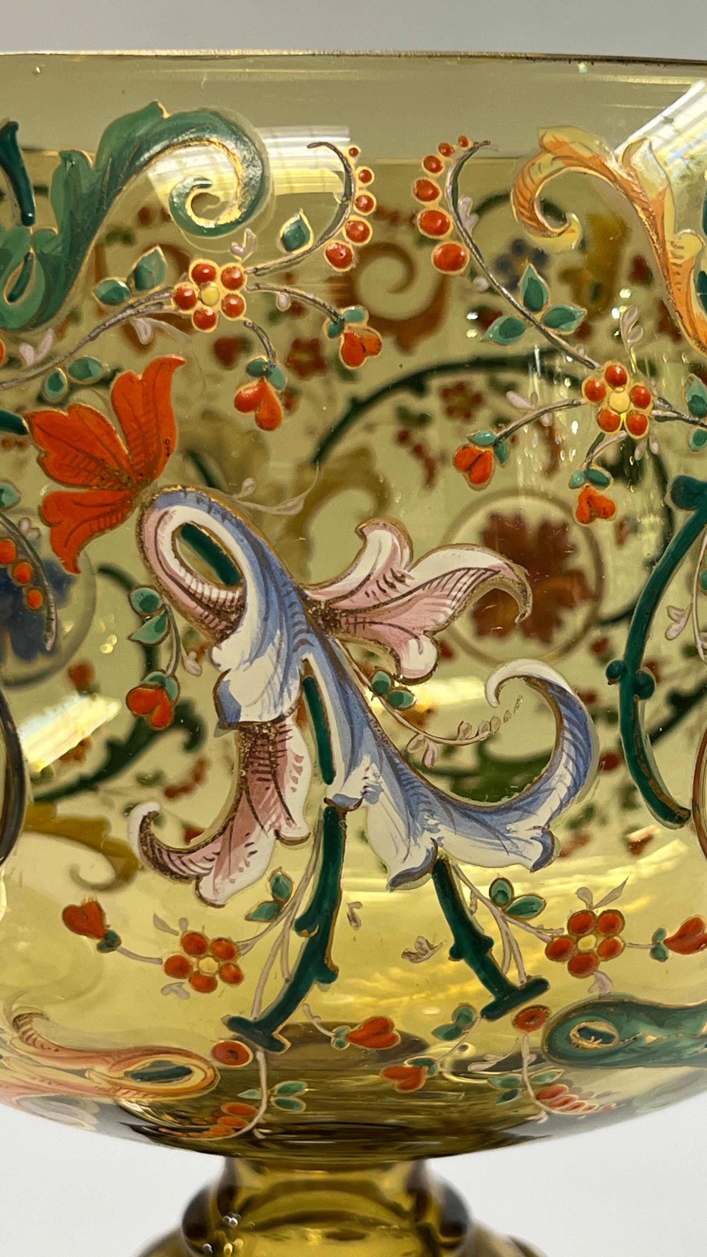 Ensemble de coupes à punch et de gobelets en verre de Moser du 19e siècle en vente 2