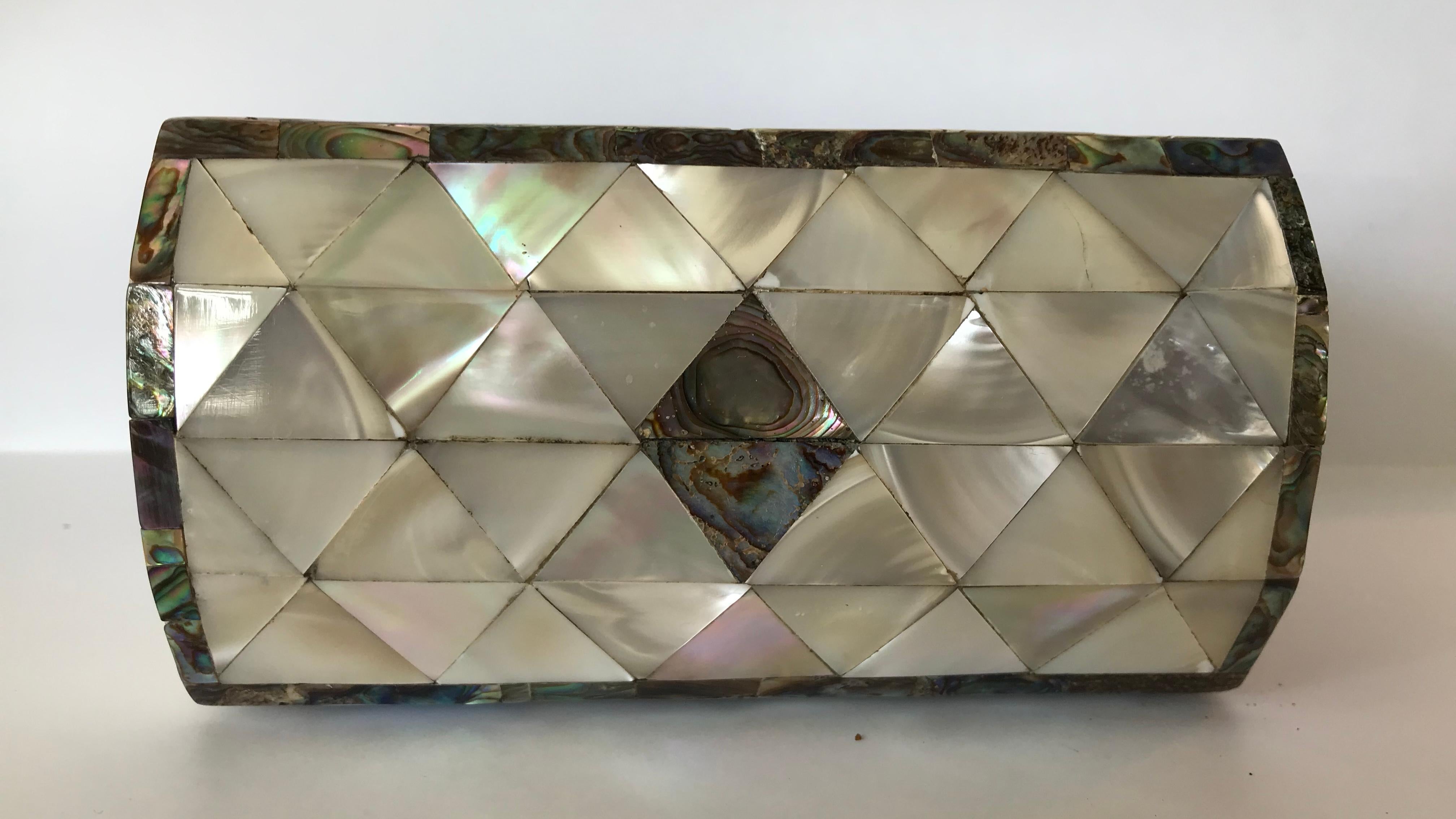 19th Century Mother of Pearl and Abalone Card / Jewel Box In Good Condition In West Palm Beach, FL