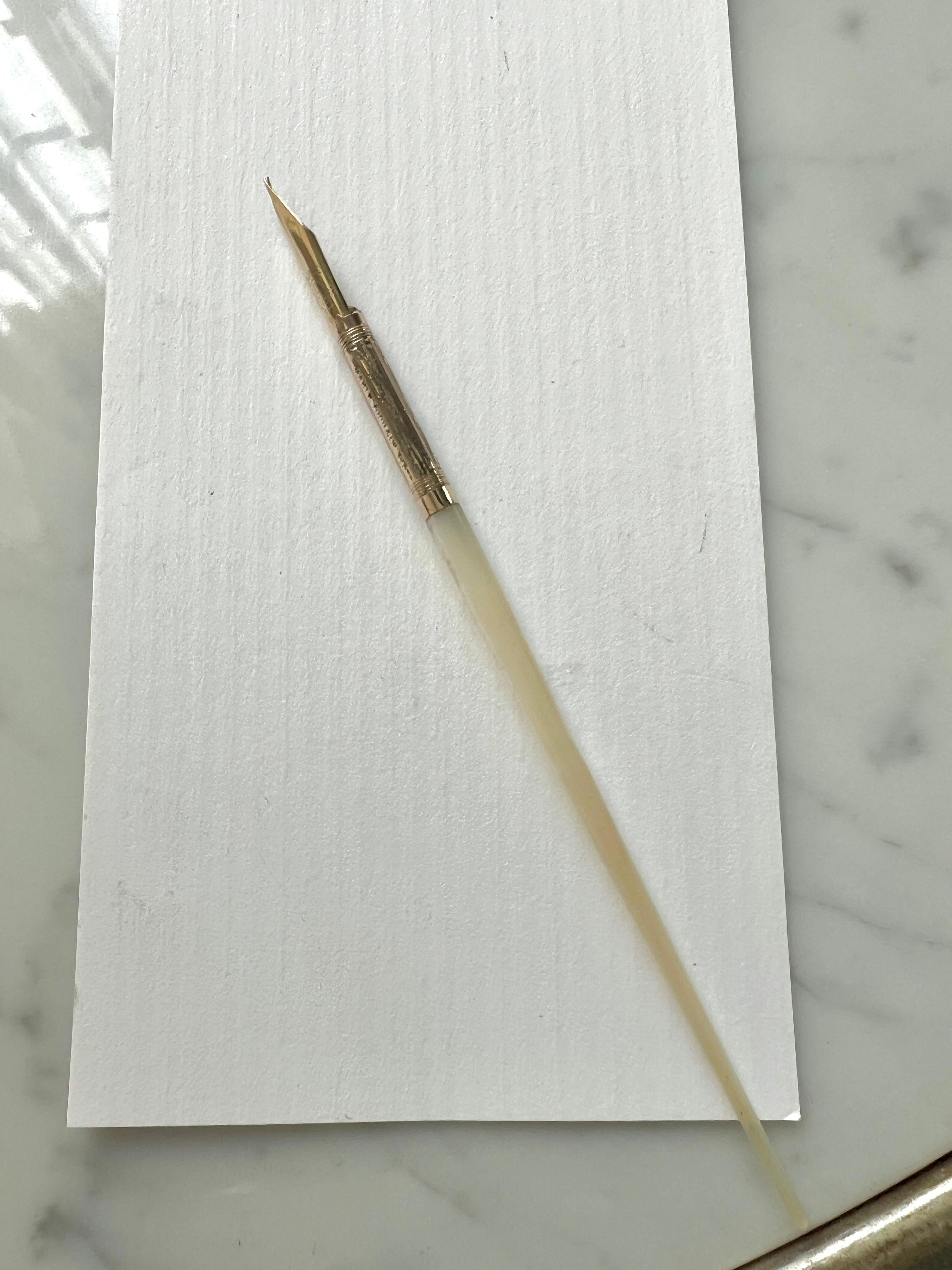 19th Century Mother of Pearl Handle Mabie Todd Fountain Pen with 14k Tip For Sale 3