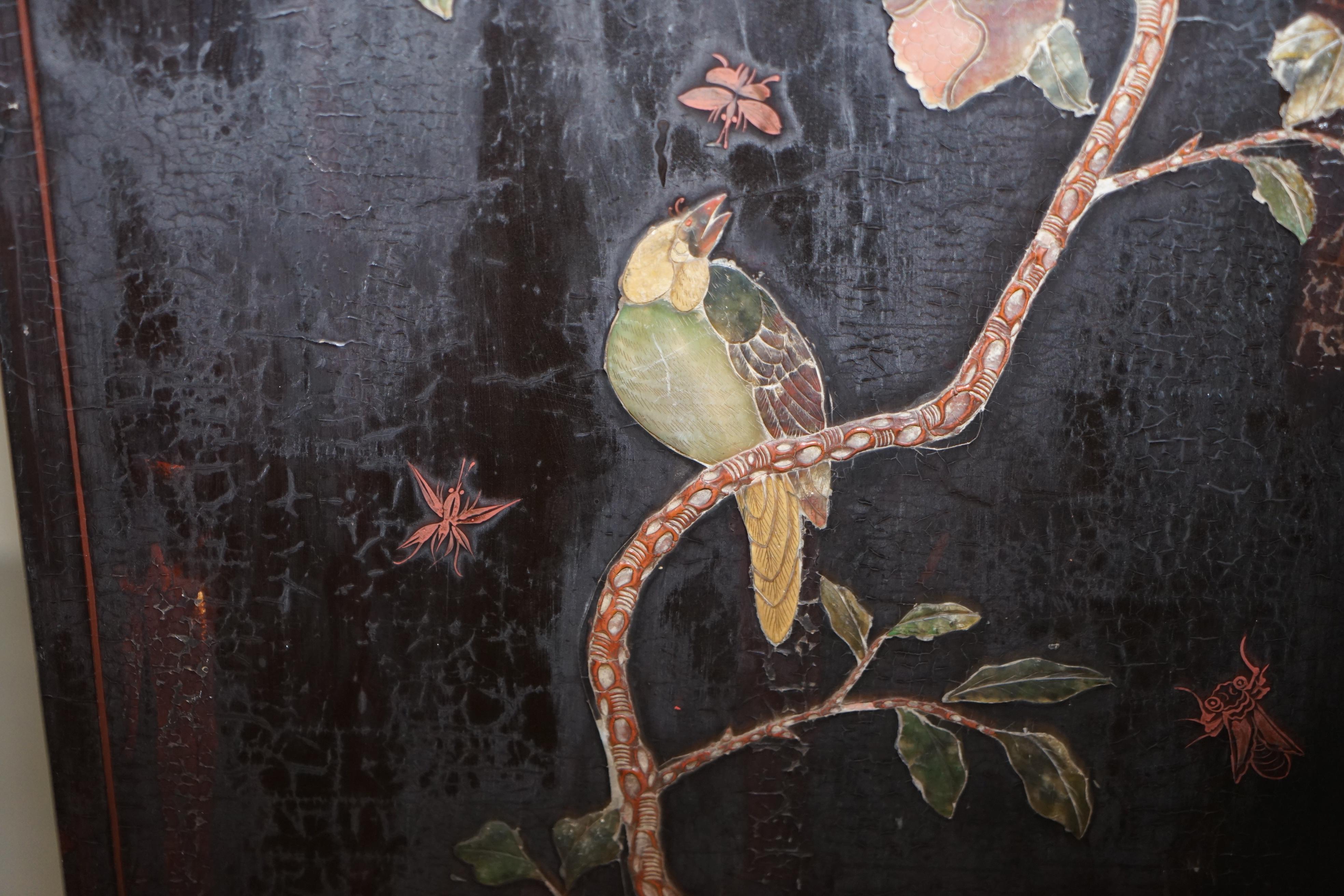 19th Century Mother of Pearl Inlaid Chinese Lacquer Brass Engraved Cabinet Chest 10