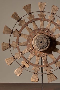 19th century Mounted Indian silk spinning wheel - No1