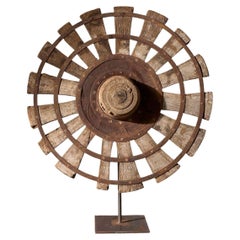 19th Century mounted Indian silk spinning wheel - No2