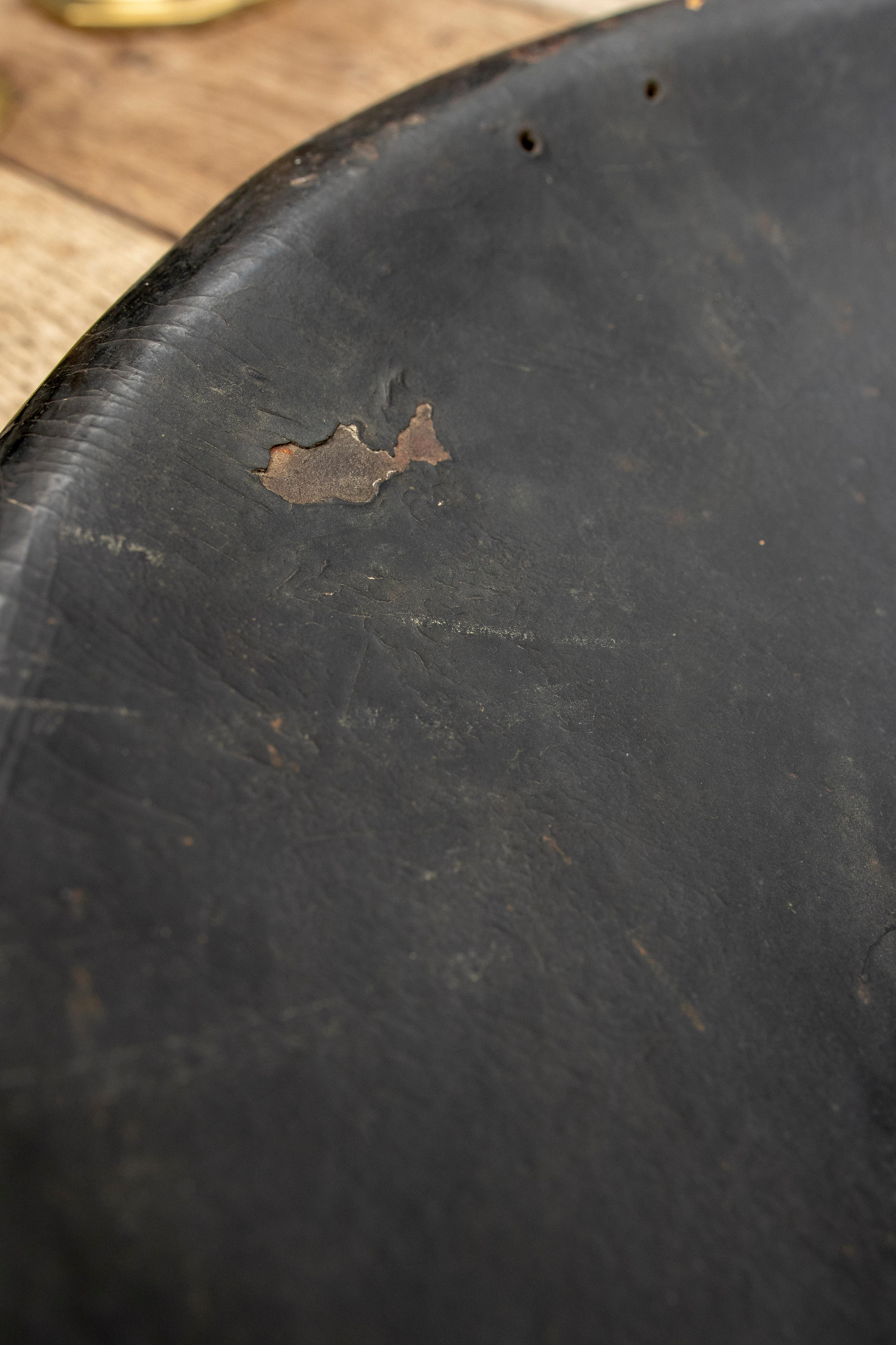 19th Century Mughal Leather Shield and Bronze Finials with Traces of Gold 6