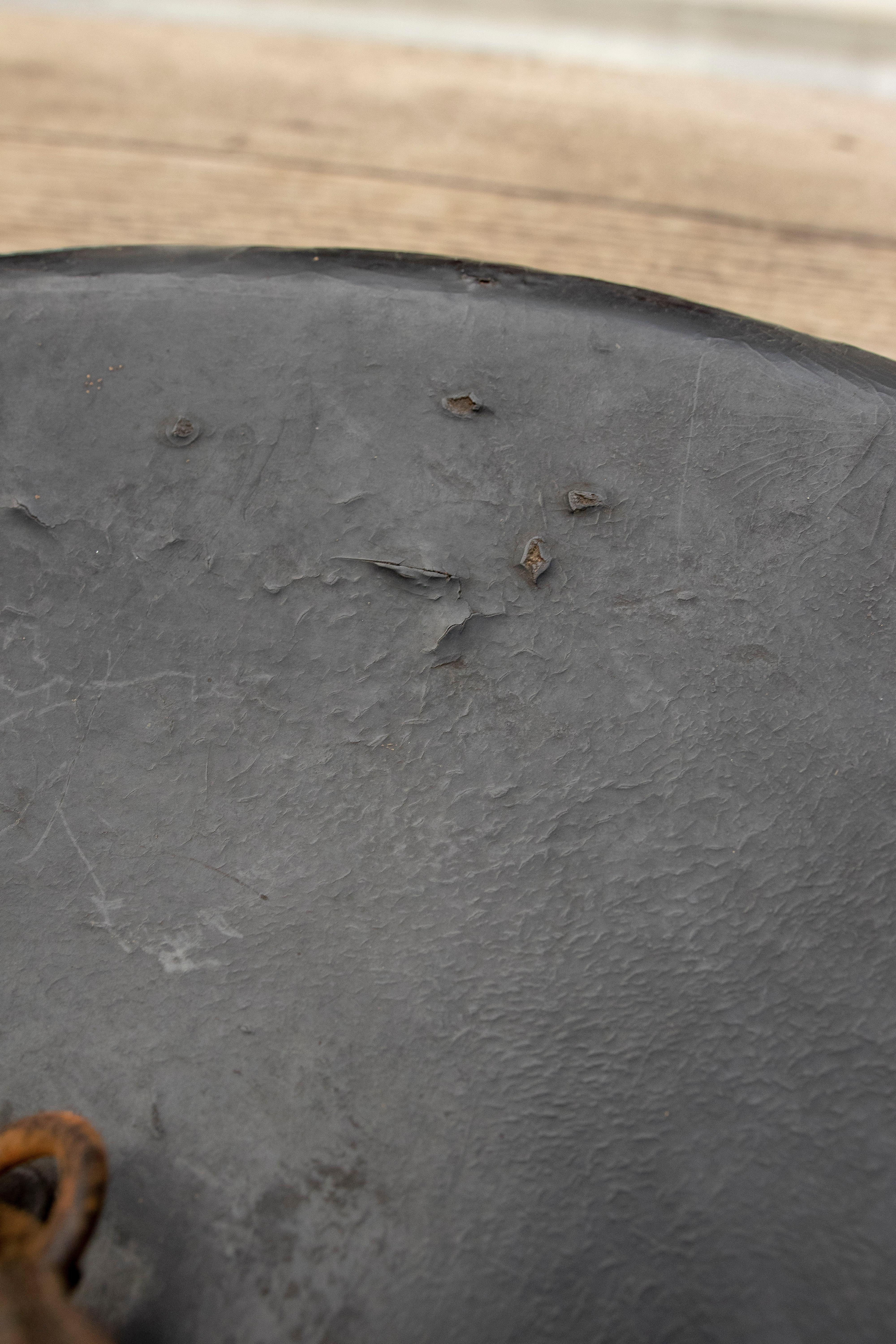 19th Century Mughal Leather Shield and Bronze Finials with Traces of Gold 7