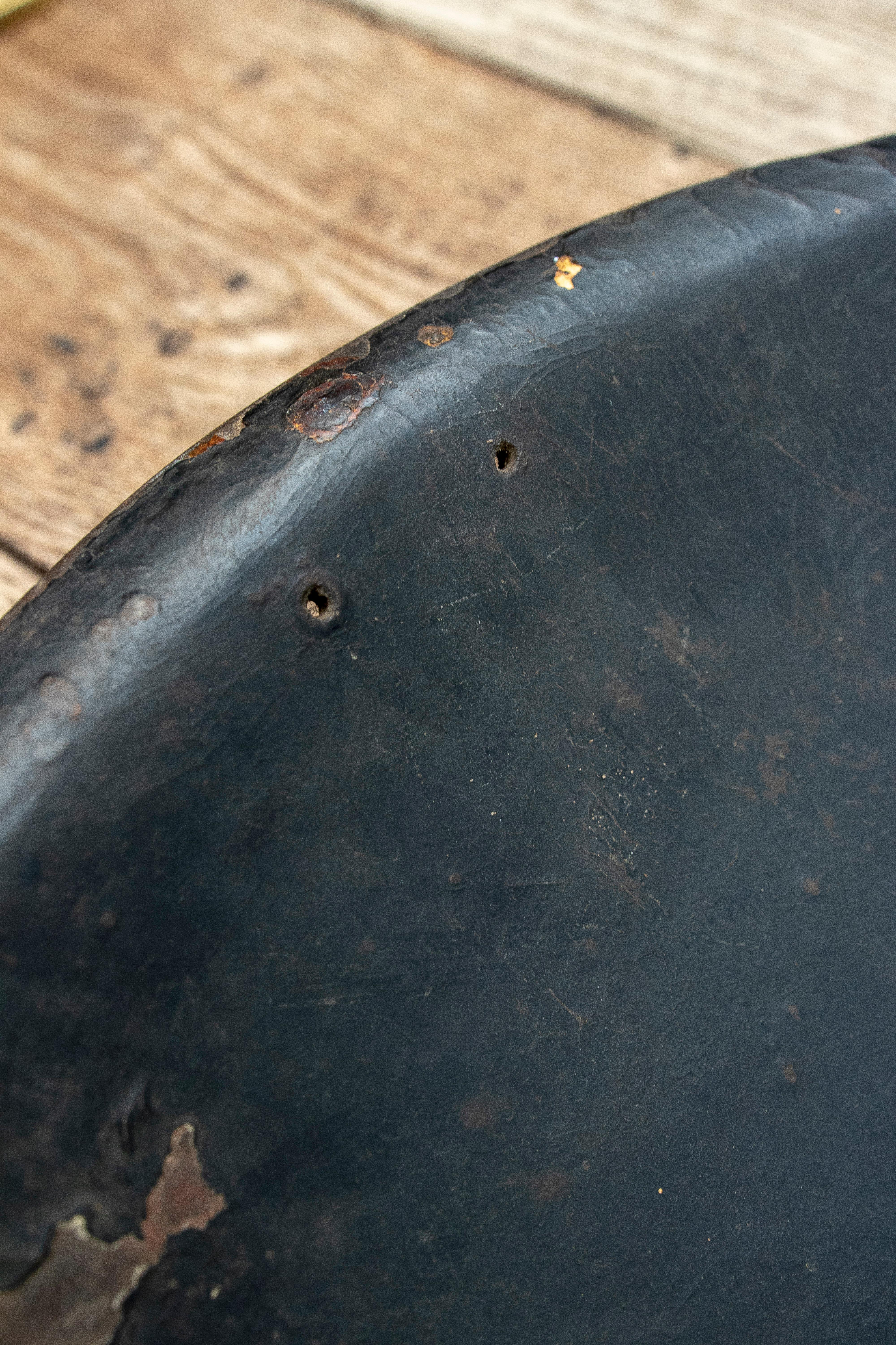19th Century Mughal Leather Shield and Bronze Finials with Traces of Gold 8