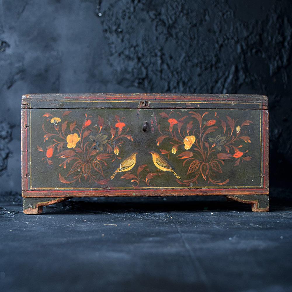 Victorian 19th Century Mughal Painted Wooden Box