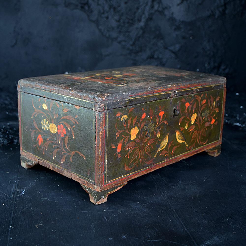 19th Century Mughal Painted Wooden Box 2