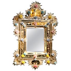 19th Century Multi-Color Murano Glass Mirror