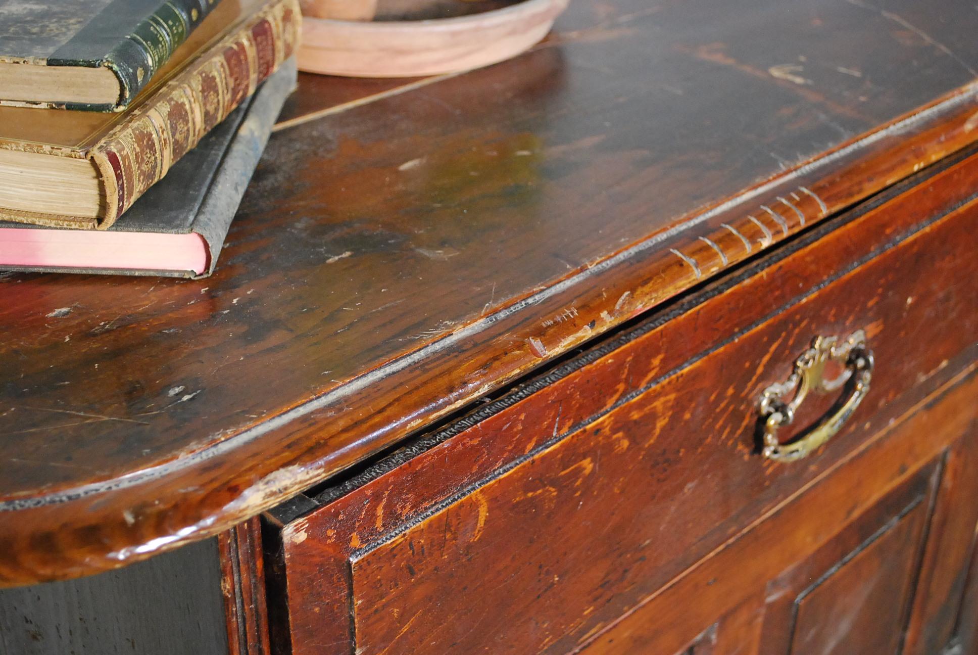 Fir 19th Century Multi Panel Formal Country Sideboard Server