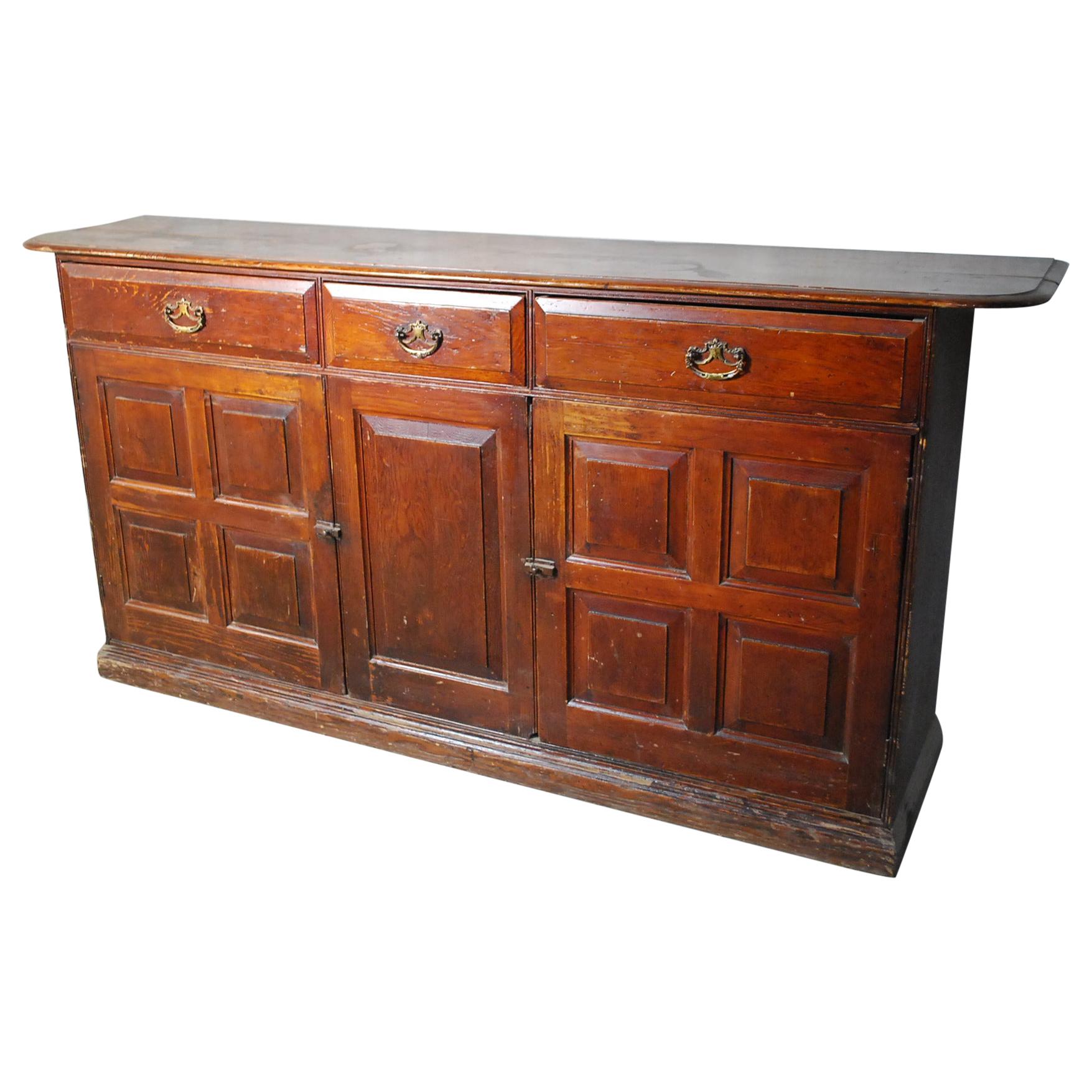 19th Century Multi Panel Formal Country Sideboard Server