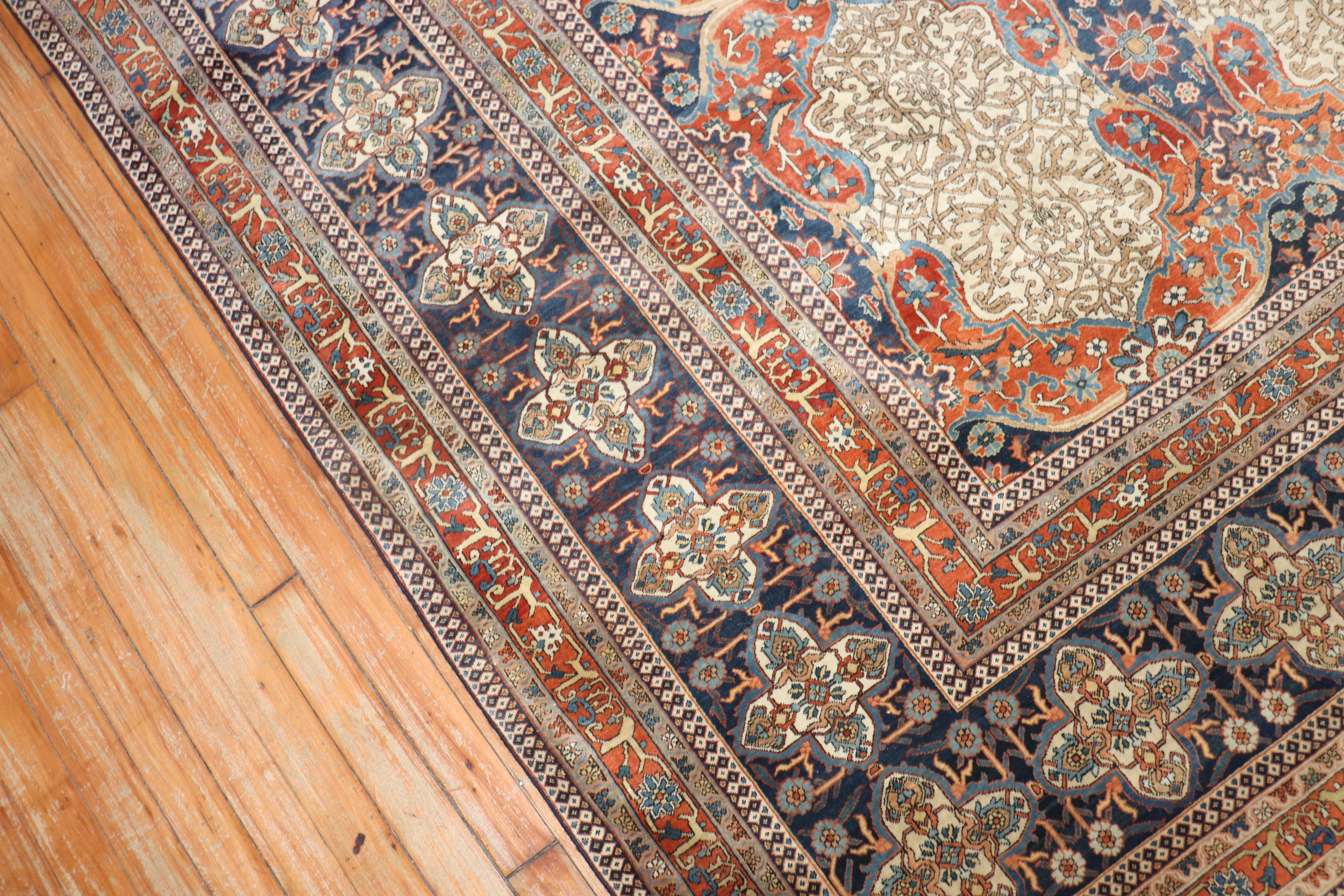 19th Century Museum Caliber Mohtasham Kashan Rug For Sale 10