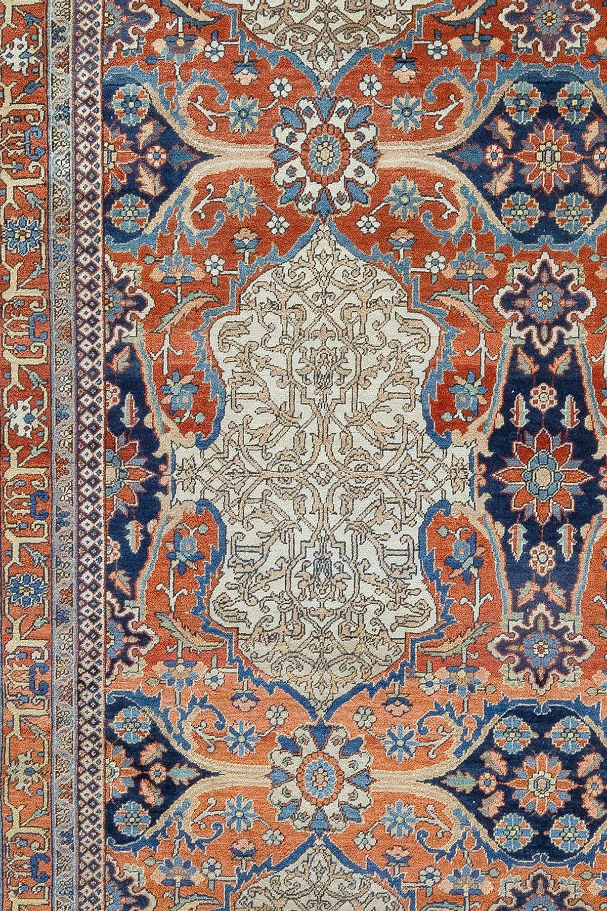 Persian 19th Century Museum Caliber Mohtasham Kashan Rug For Sale