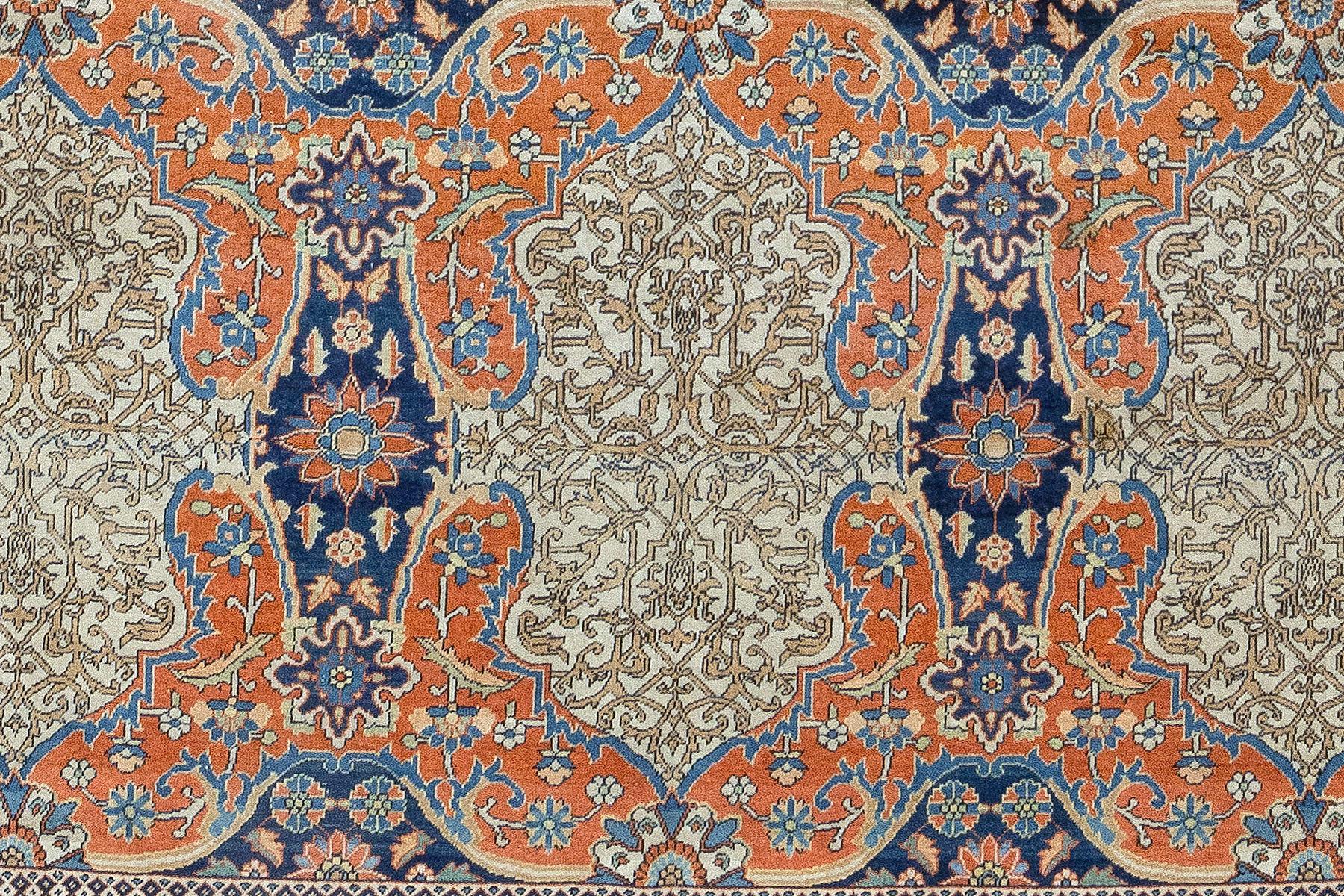 19th Century Museum Caliber Mohtasham Kashan Rug In Excellent Condition For Sale In New York, NY