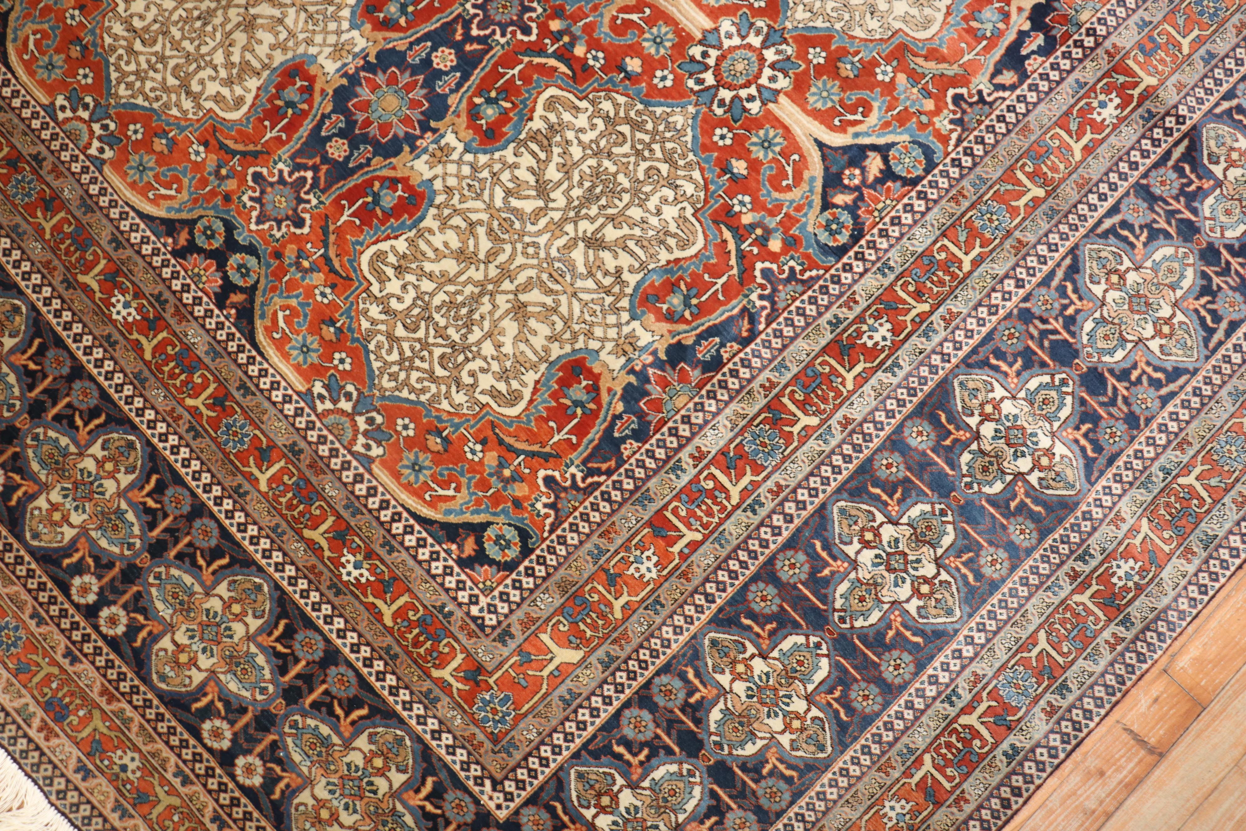 19th Century Museum Caliber Mohtasham Kashan Rug For Sale 2