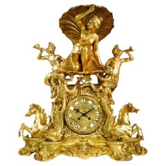 19th Century Museum Quality French Bronze Clock Children Cherubs & Venus