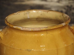 19th Century Mustard Yellow French Confit Pot