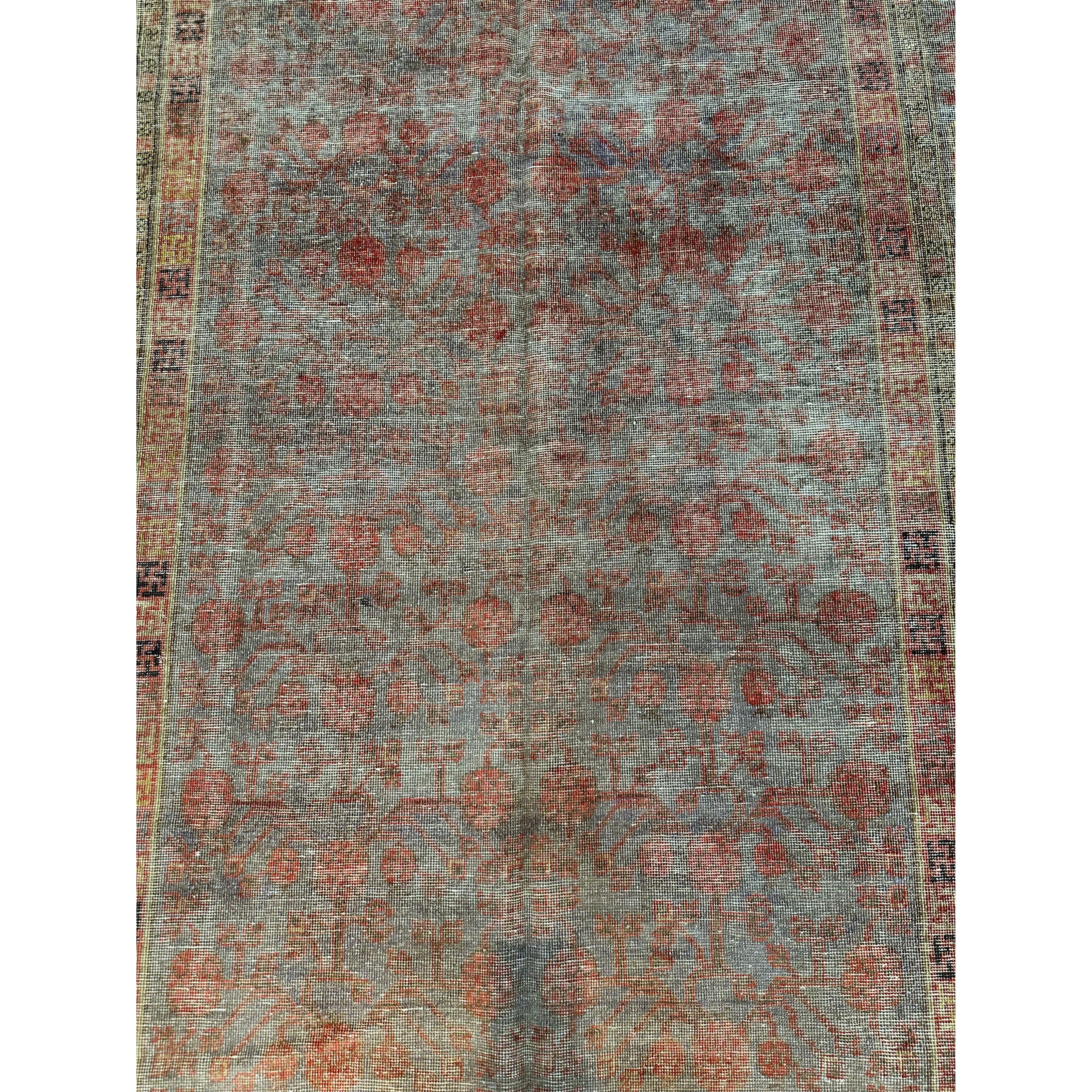 19th Century Muted Tibet Style Khotan Rug In Good Condition For Sale In Los Angeles, US