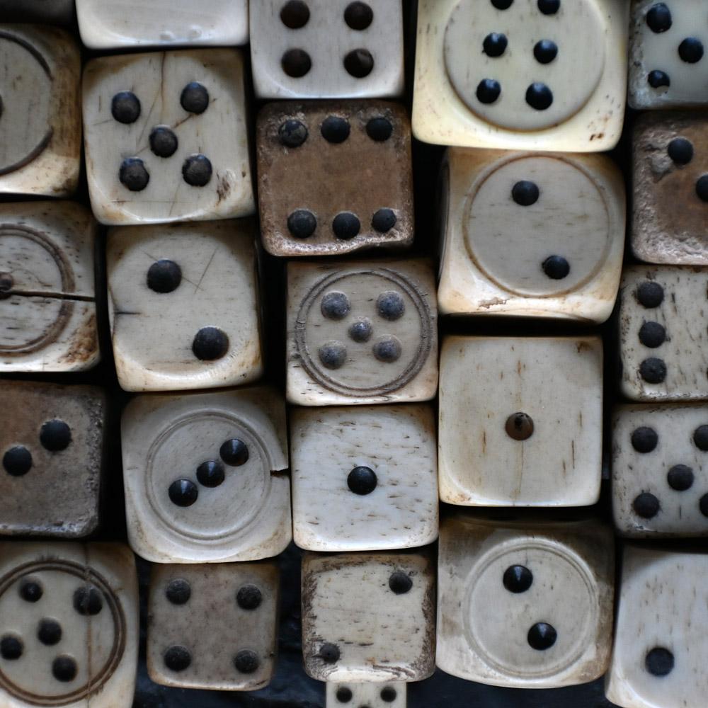 19th Century Mutton Bone Hand Carved Dice Collection 3