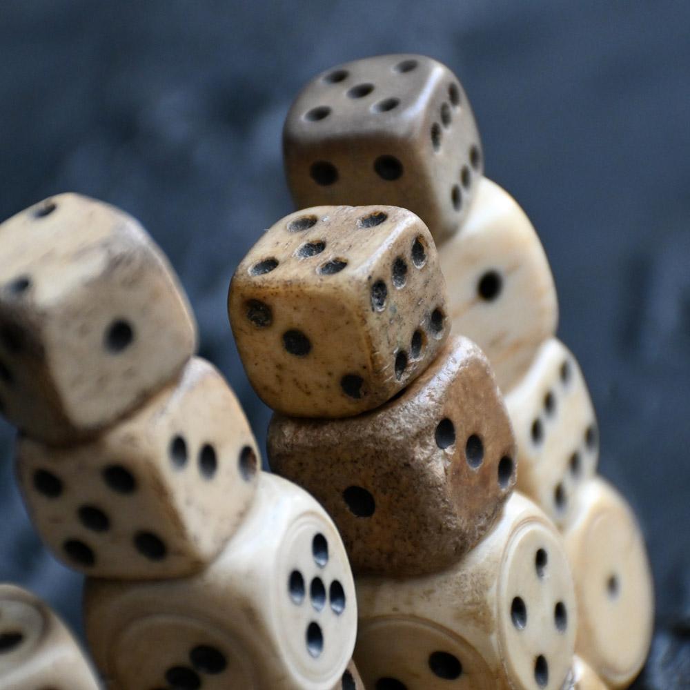 British 19th Century Mutton Bone Hand Carved Dice Collection