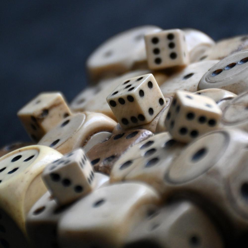 19th Century Mutton Bone Hand Carved Dice Collection 1