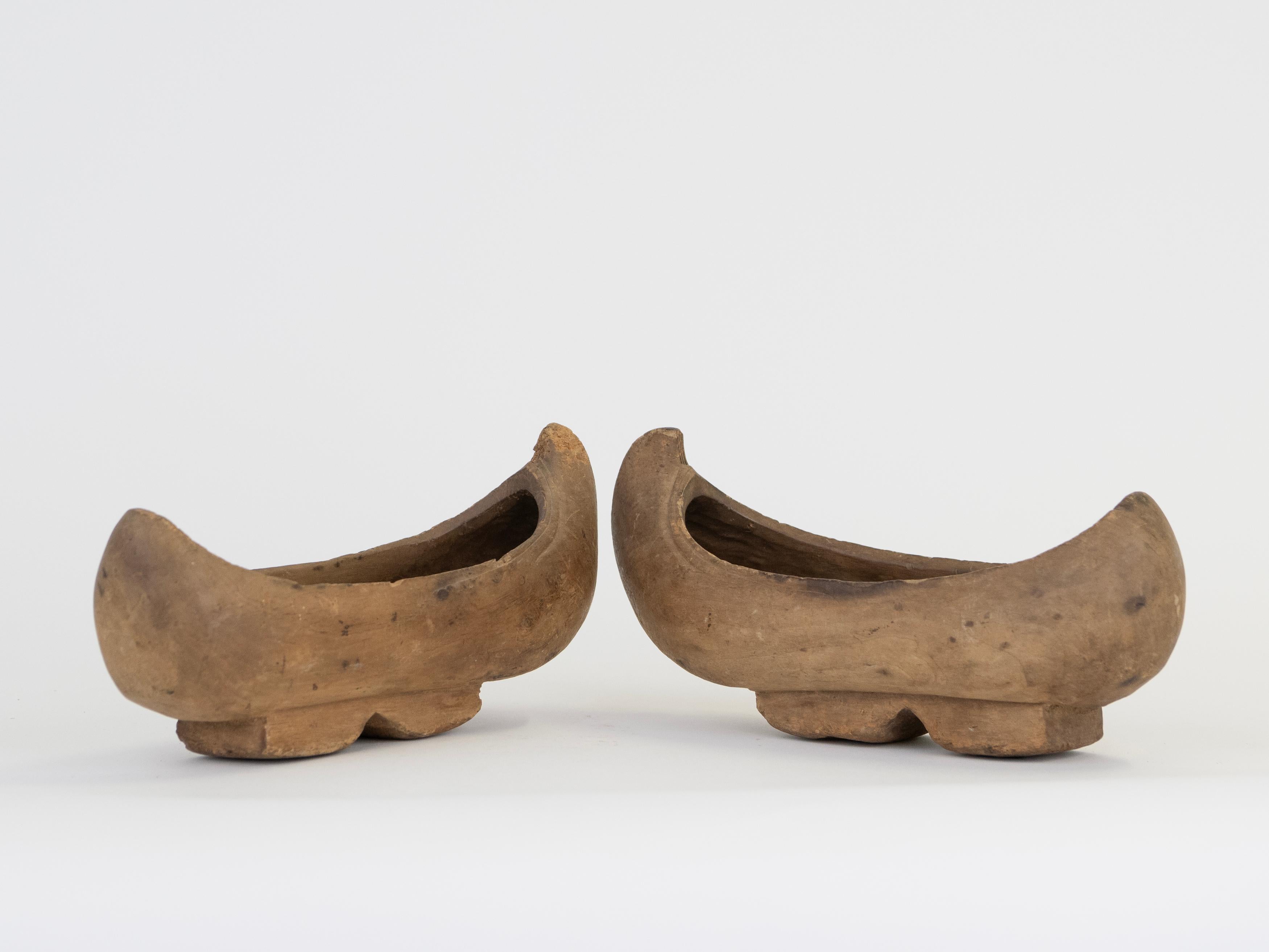 Hand-Carved 19th Century Myanmar Wooden Clogs For Sale