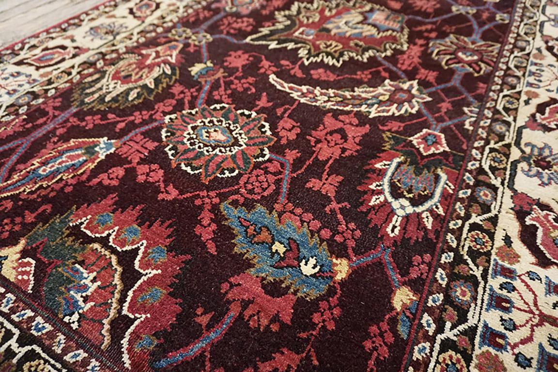 Wool 19th Century N. Indian Agra Carpet ( 4' x 7'7