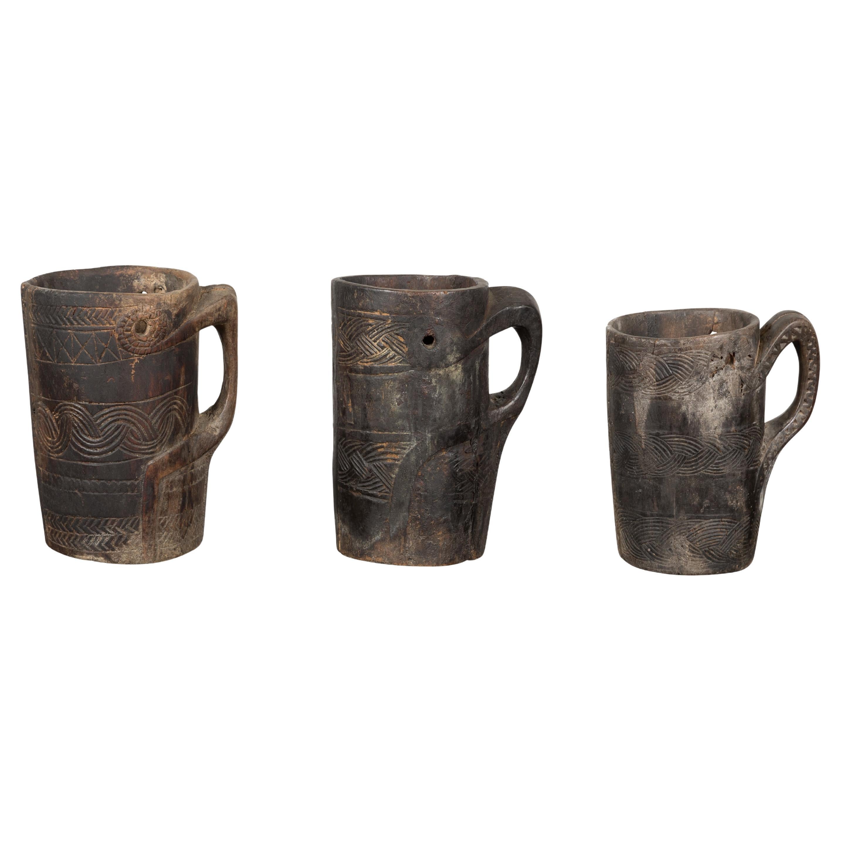 Indische antike Tassen des 19. Jahrhunderts, jeder verkauft
