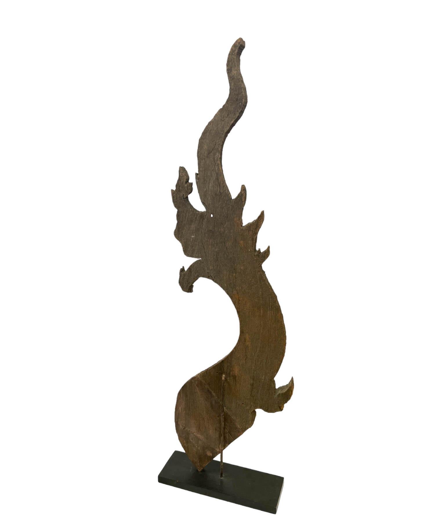 Thai 19th Century Naga Temple Roof Finial on Stand For Sale