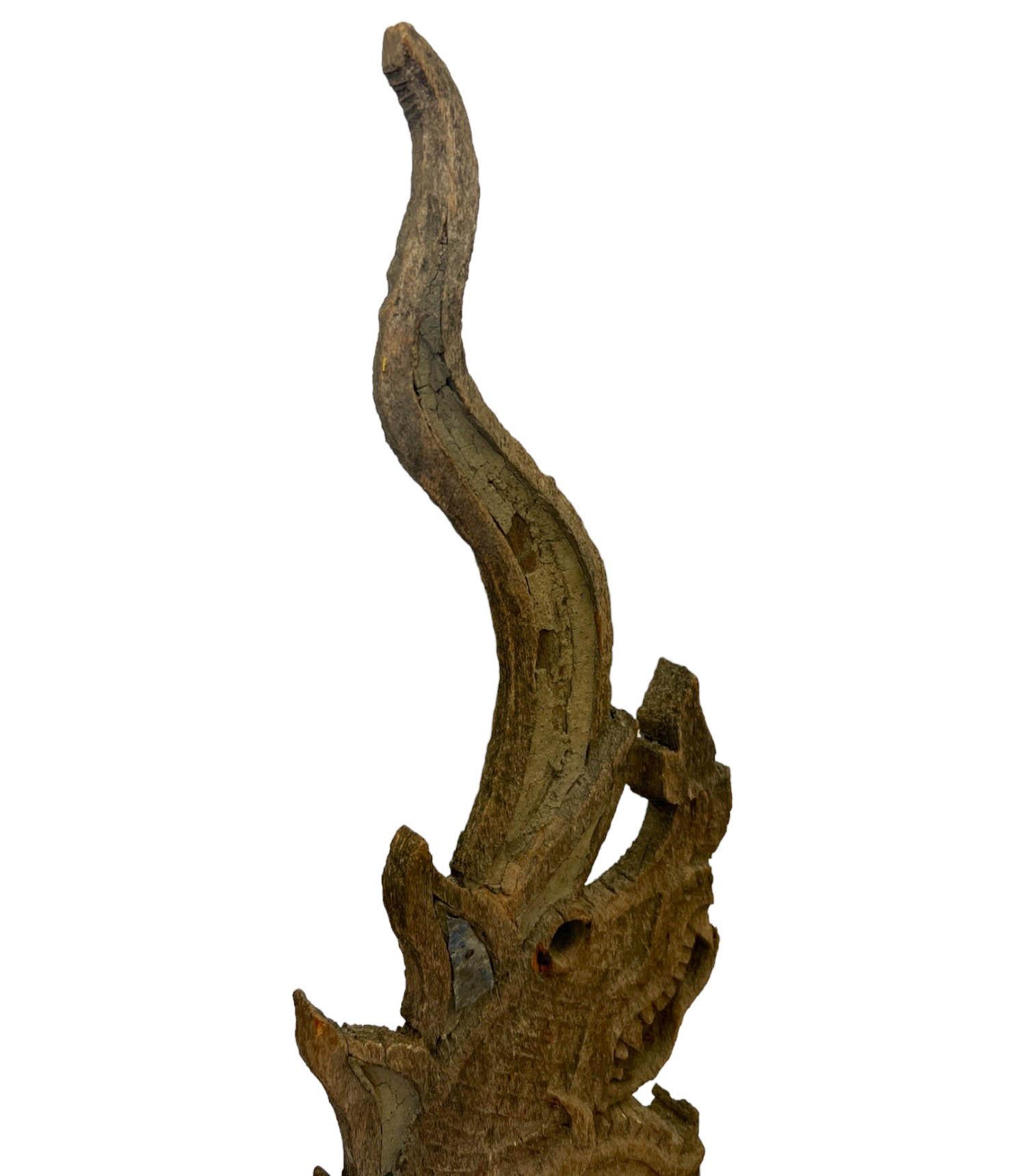 19th Century Naga Temple Roof Finial on Stand In Good Condition For Sale In Palm Beach Gardens, FL