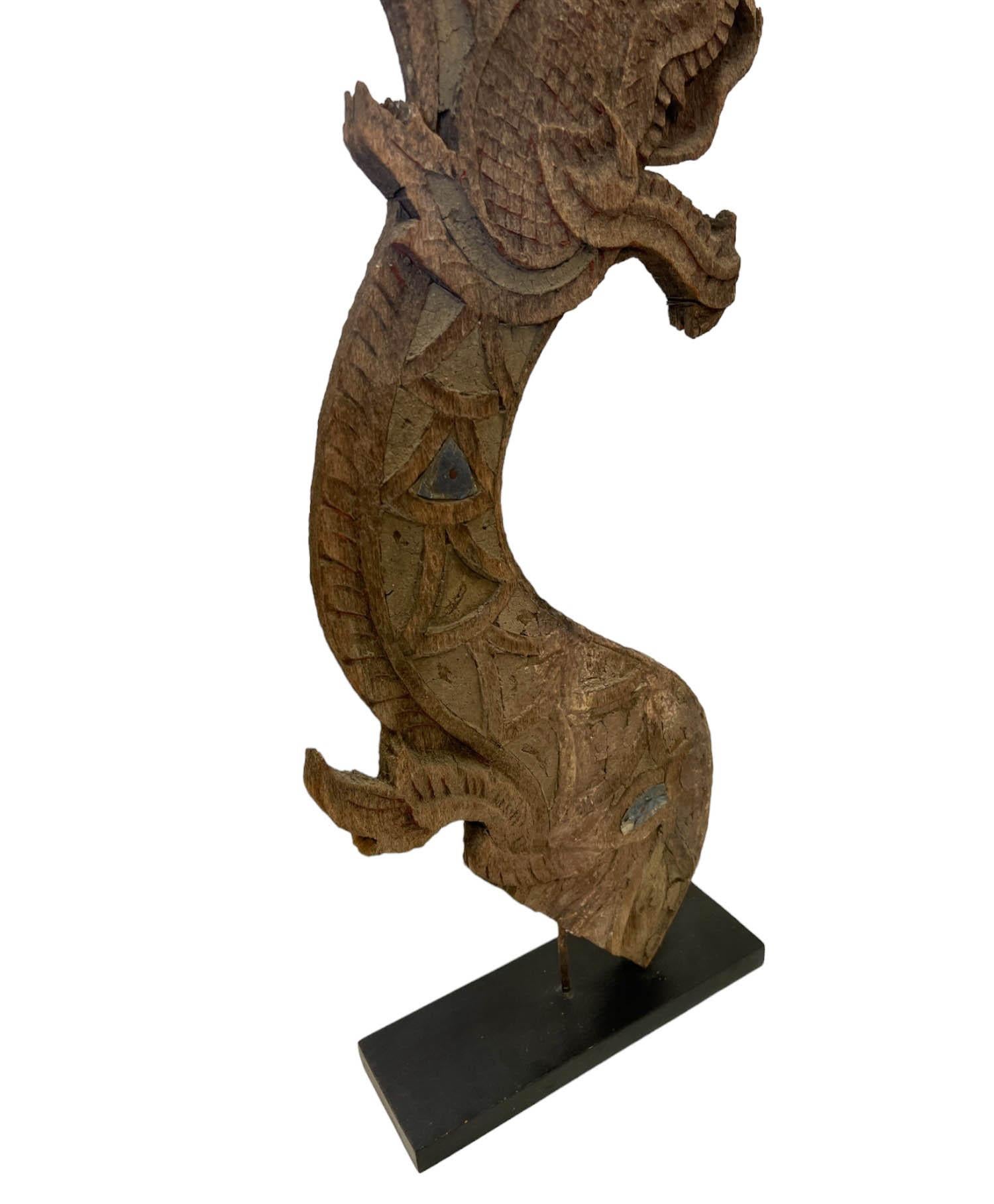 19th Century Naga Temple Roof Finial on Stand For Sale 1