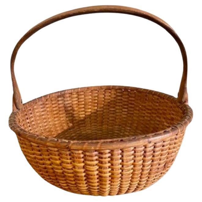 19th Century Nantucket Lightship Basket by Capt. Thomas James, circa 1870
