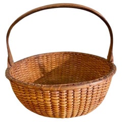 19th Century Nantucket Lightship Basket by Capt. Thomas James, circa 1870