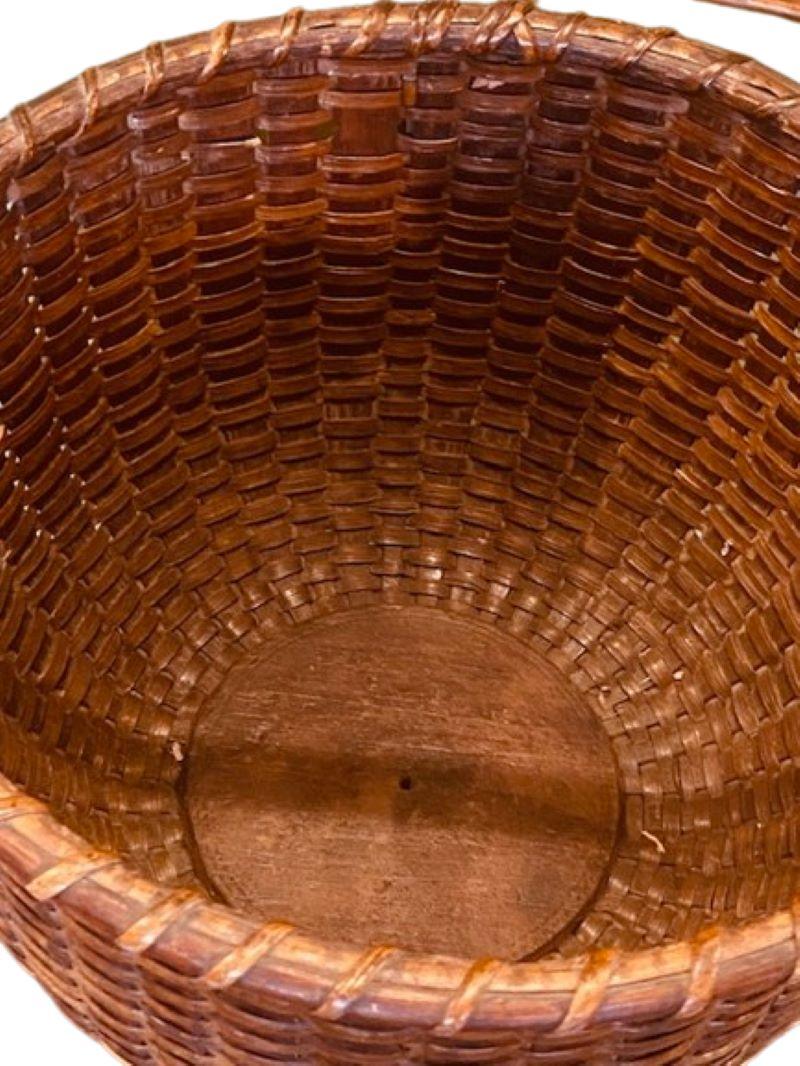 Rattan 19th Century Nantucket Lightship Half Bushel Basket For Sale