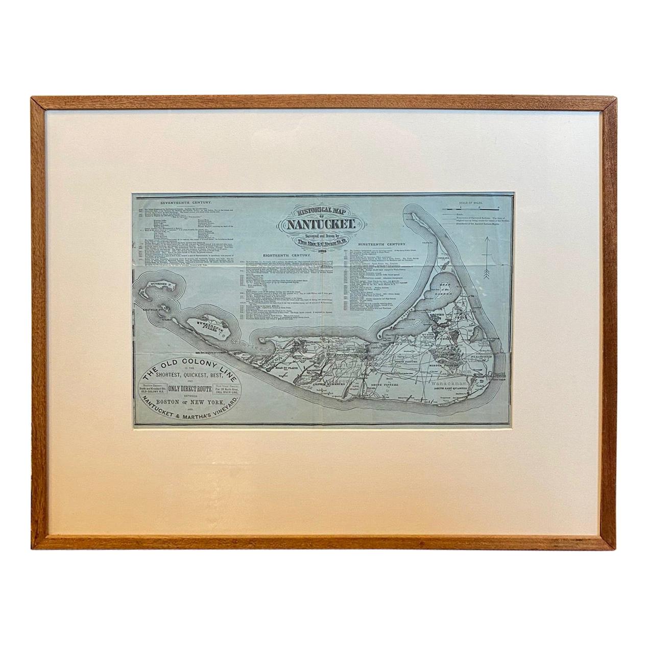 19th Century Nantucket Map by Rev, Ewer, circa 1886