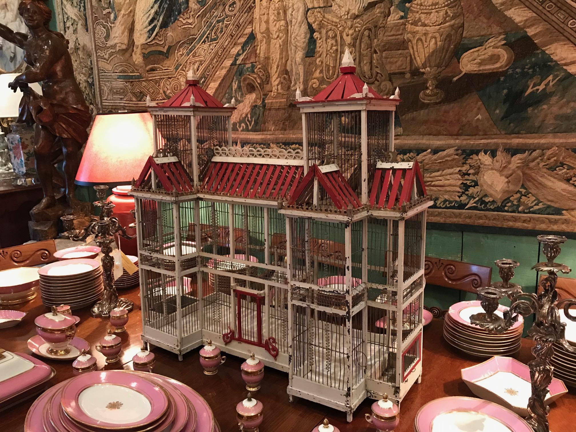 French 19th Century Nap III Dove Cage Chinoiserie, Birdcage Decorative interior element