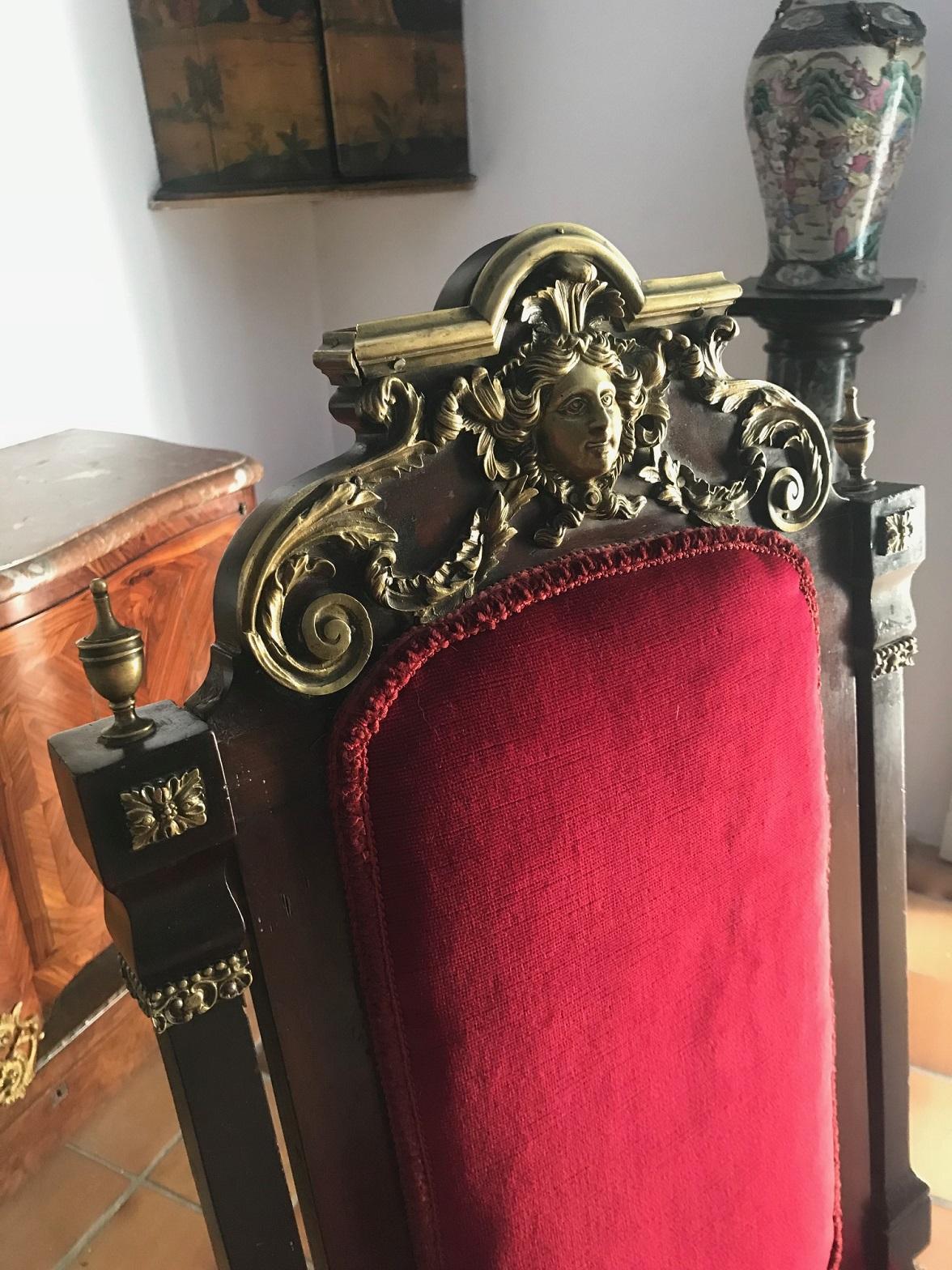 Ormolu 19th Century Napolean III Empire Chair For Sale