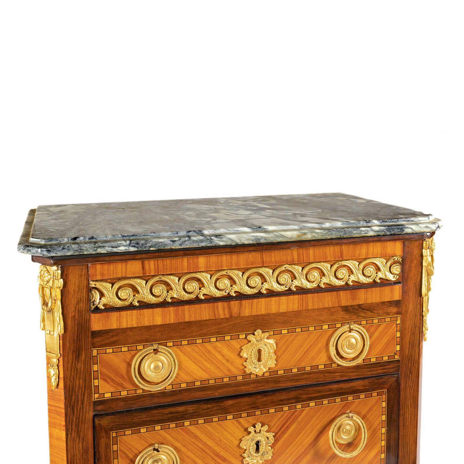 Bronze 19th Century Napolean III Marble Chiffonier For Sale